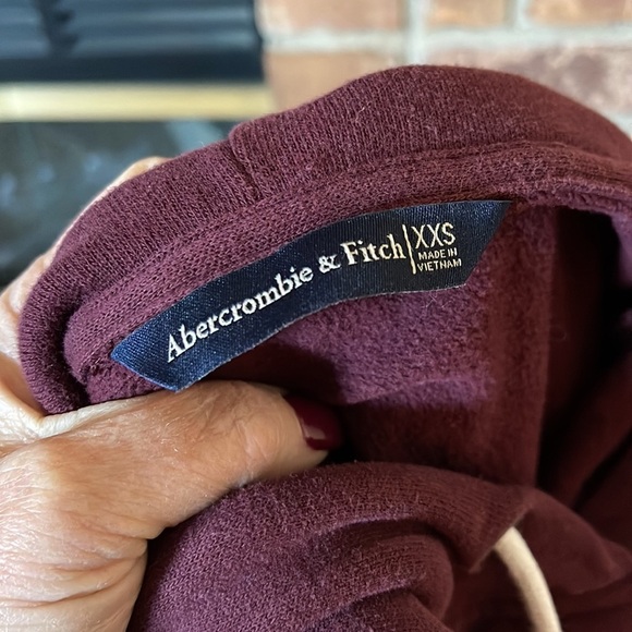 Abercrombie & Fitch Maroon Hoodie Sweatshirt Mini Dress - Picture 6 of 7